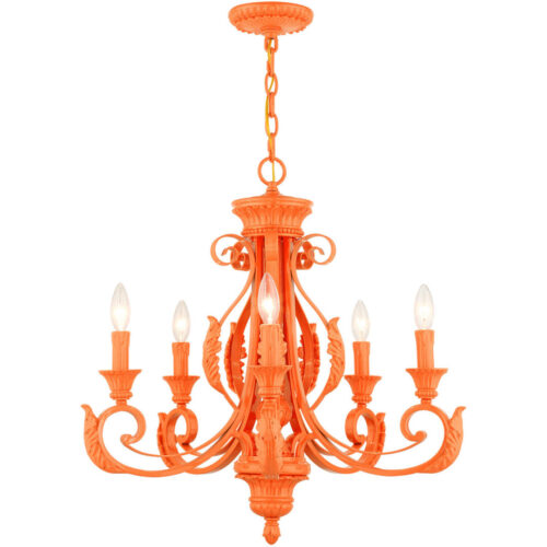 49065-77 5 Light Shiny Orange Chandelier-Lighting LumensChandeliers