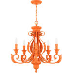 49065-77 5 Light Shiny Orange Chandelier-Lighting LumensChandeliers