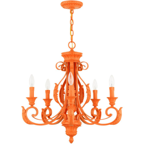 49065-77 5 Light Shiny Orange Chandelier-Lighting LumensChandeliers