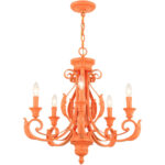 49065-77 5 Light Shiny Orange Chandelier-Lighting LumensChandeliers