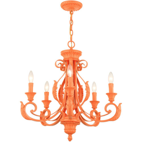 49065-77 5 Light Shiny Orange Chandelier-Lighting LumensChandeliers