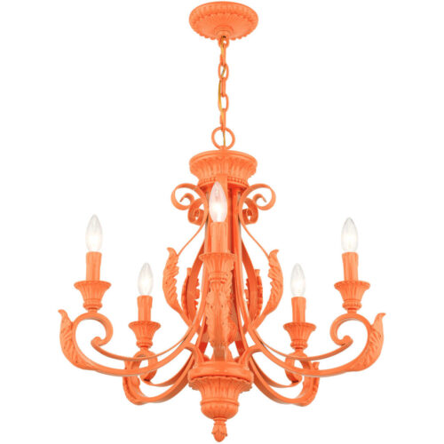 49065-77 5 Light Shiny Orange Chandelier-Lighting LumensChandeliers