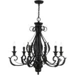 49066-68 6 Light Shiny Black Large Chandelier-Lighting LumensChandeliers