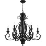 49066-68 6 Light Shiny Black Large Chandelier-Lighting LumensChandeliers