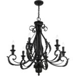 49066-68 6 Light Shiny Black Large Chandelier-Lighting LumensChandeliers