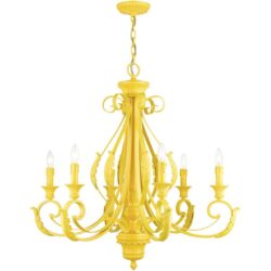 49066-82 6 Light Shiny Yellow Large Chandelier-Lighting LumensChandeliers