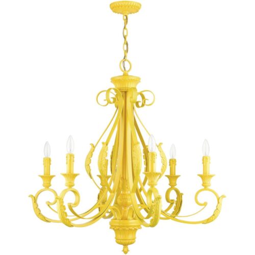 49066-82 6 Light Shiny Yellow Large Chandelier-Lighting LumensChandeliers