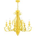 49066-82 6 Light Shiny Yellow Large Chandelier-Lighting LumensChandeliers