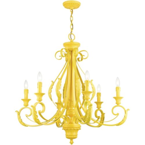 49066-82 6 Light Shiny Yellow Large Chandelier-Lighting LumensChandeliers