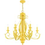 49066-82 6 Light Shiny Yellow Large Chandelier-Lighting LumensChandeliers