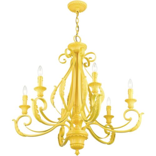 49066-82 6 Light Shiny Yellow Large Chandelier-Lighting LumensChandeliers