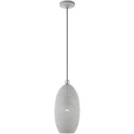 1 Light Nordic Gray Pendant light Hanging Light Fixture with Nordic Gray Ornamental Metal with White finish Inside Shade-Lighting LumensPendant Lights