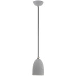 1 Light Nordic Gray Pendant light Hanging Light Fixture with Nordic Gray Ornamental Metal with White finish Inside Shade-Lighting LumensPendant Lights