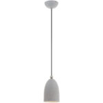 1 Light Nordic Gray Pendant light Hanging Light Fixture with Nordic Gray Ornamental Metal with White finish Inside Shade-Lighting LumensPendant Lights