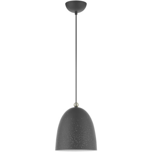 1 Light Scandinavian Gray Pendant light Hanging Light Fixture with Scandinavian Gray Ornamental Metal with White finish Inside Shade-Lighting LumensPendant Lights