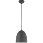 1 Light Scandinavian Gray Pendant light Hanging Light Fixture with Scandinavian Gray Ornamental Metal with White finish Inside Shade-Lighting LumensPendant Lights