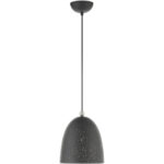 1 Light Scandinavian Gray Pendant light Hanging Light Fixture with Scandinavian Gray Ornamental Metal with White finish Inside Shade-Lighting LumensPendant Lights