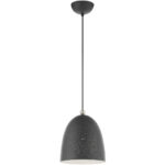 1 Light Scandinavian Gray Pendant light Hanging Light Fixture with Scandinavian Gray Ornamental Metal with White finish Inside Shade-Lighting LumensPendant Lights