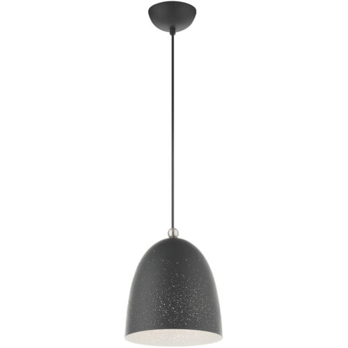 1 Light Scandinavian Gray Pendant light Hanging Light Fixture with Scandinavian Gray Ornamental Metal with White finish Inside Shade-Lighting LumensPendant Lights