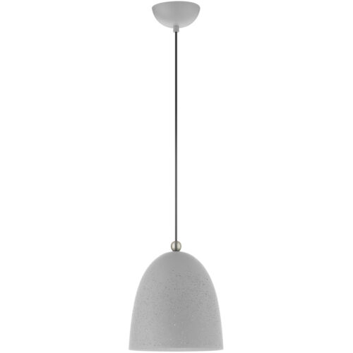 1 Light Nordic Gray Pendant light Hanging Light Fixture with Nordic Gray Ornamental Metal with White finish Inside Shade-Lighting LumensPendant Lights