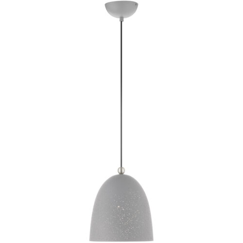 1 Light Nordic Gray Pendant light Hanging Light Fixture with Nordic Gray Ornamental Metal with White finish Inside Shade-Lighting LumensPendant Lights