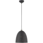 1 Light Scandinavian Gray Pendant light Hanging Light Fixture with Scandinavian Gray Ornamental Metal with White finish Inside Shade-Lighting LumensPendant Lights