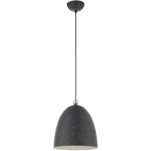 1 Light Scandinavian Gray Pendant light Hanging Light Fixture with Scandinavian Gray Ornamental Metal with White finish Inside Shade-Lighting LumensPendant Lights