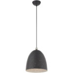 1 Light Scandinavian Gray Pendant light Hanging Light Fixture with Scandinavian Gray Ornamental Metal with White finish Inside Shade-Lighting LumensPendant Lights