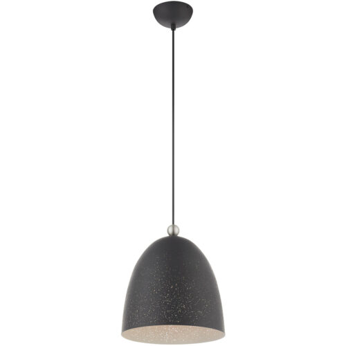 1 Light Scandinavian Gray Pendant light Hanging Light Fixture with Scandinavian Gray Ornamental Metal with White finish Inside Shade-Lighting LumensPendant Lights