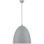 3 Light Nordic Gray Pendant light Hanging Light Fixture with Nordic Gray Ornamental Metal with White finish Inside Shade-Lighting LumensPendant Lights