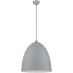 3 Light Nordic Gray Pendant light Hanging Light Fixture with Nordic Gray Ornamental Metal with White finish Inside Shade-Lighting LumensPendant Lights