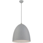 3 Light Nordic Gray Pendant light Hanging Light Fixture with Nordic Gray Ornamental Metal with White finish Inside Shade-Lighting LumensPendant Lights