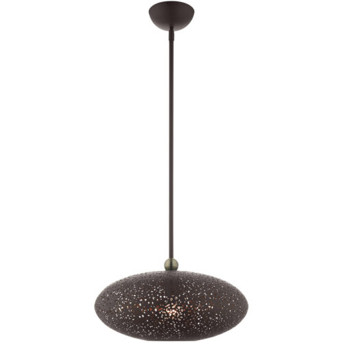 3 Light Bronze Pendant light Hanging Light Fixture with Bronze Filigreed Ornamental Metal with Gold finish Inside Shade-Lighting LumensPendant Lights