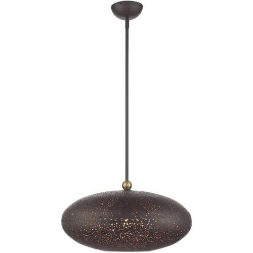 3 Light Bronze Pendant light Hanging Light Fixture with Bronze Filigreed Ornamental Metal with Gold finish Inside Shade-Lighting LumensPendant Lights