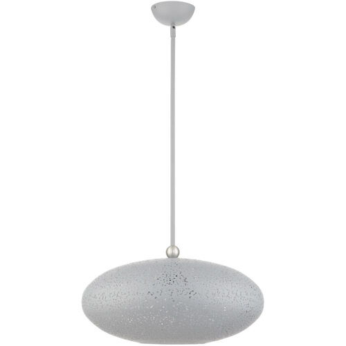 3 Light Nordic Gray Pendant light Hanging Light Fixture with Nordic Gray Filigreed Metal with White finish Inside Shade-Lighting LumensPendant Lights