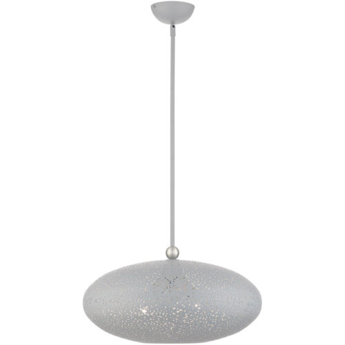 3 Light Nordic Gray Pendant light Hanging Light Fixture with Nordic Gray Filigreed Metal with White finish Inside Shade-Lighting LumensPendant Lights