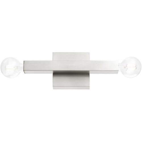 5.5 inch 2 Light Brushed Nickel ADA Wall Sconce with Stainless Steel base material-Lighting LumensWall Sconces