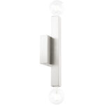 5.5 inch 2 Light Brushed Nickel ADA Wall Sconce with Stainless Steel base material-Lighting LumensWall Sconces