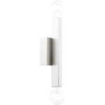 5.5 inch 2 Light Brushed Nickel ADA Wall Sconce with Stainless Steel base material-Lighting LumensWall Sconces