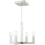 4 Light Brushed Nickel Chandelier with Stainless Steel base Shade-Lighting LumensChandeliers