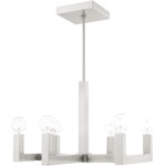 24.375 inch 6 Light Brushed Nickel Chandelier with Stainless Steel base Shade-Lighting LumensChandeliers