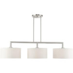 49293-91 3 Light Brushed Nickel Linear Chandelier-Lighting LumensChandeliers