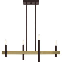 7.25 inch 4 Light Bronze Linear Chandelier with Steel base material-Lighting LumensChandeliers