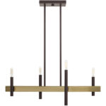 7.25 inch 4 Light Bronze Linear Chandelier with Steel base material-Lighting LumensChandeliers