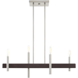 7.25 inch 4 Light Brushed Nickel Linear Chandelier with Steel base material-Lighting LumensChandeliers