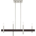 7.25 inch 4 Light Brushed Nickel Linear Chandelier with Steel base material-Lighting LumensChandeliers