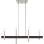 7.25 inch 4 Light Brushed Nickel Linear Chandelier with Steel base material-Lighting LumensChandeliers