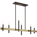 7.25 inch 6 Light Bronze Linear Chandelier with Steel base material-Lighting LumensChandeliers