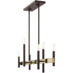 7.25 inch 6 Light Bronze Linear Chandelier with Steel base material-Lighting LumensChandeliers