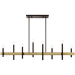 9.25 inch 8 Light Bronze Linear Chandelier with Steel base material-Lighting LumensChandeliers